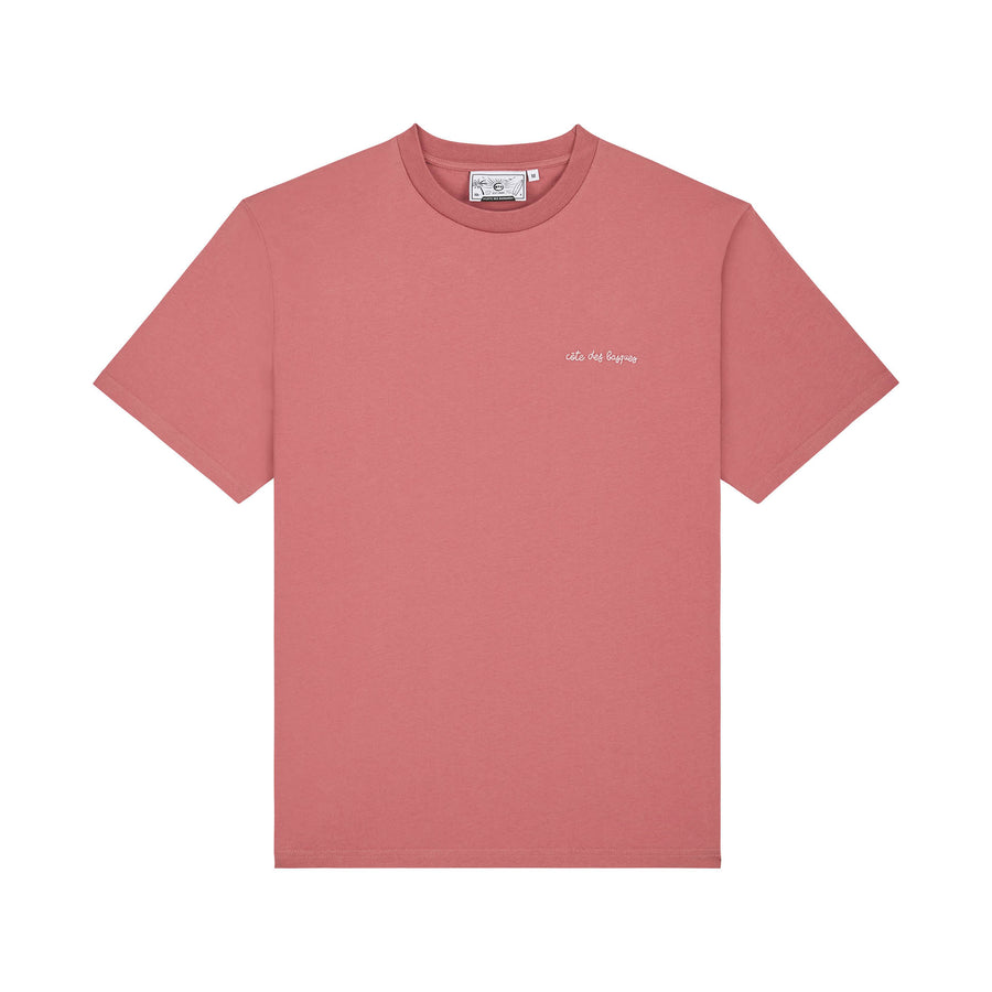 T-Shirt Côte des Basques brodé Vieux Rose