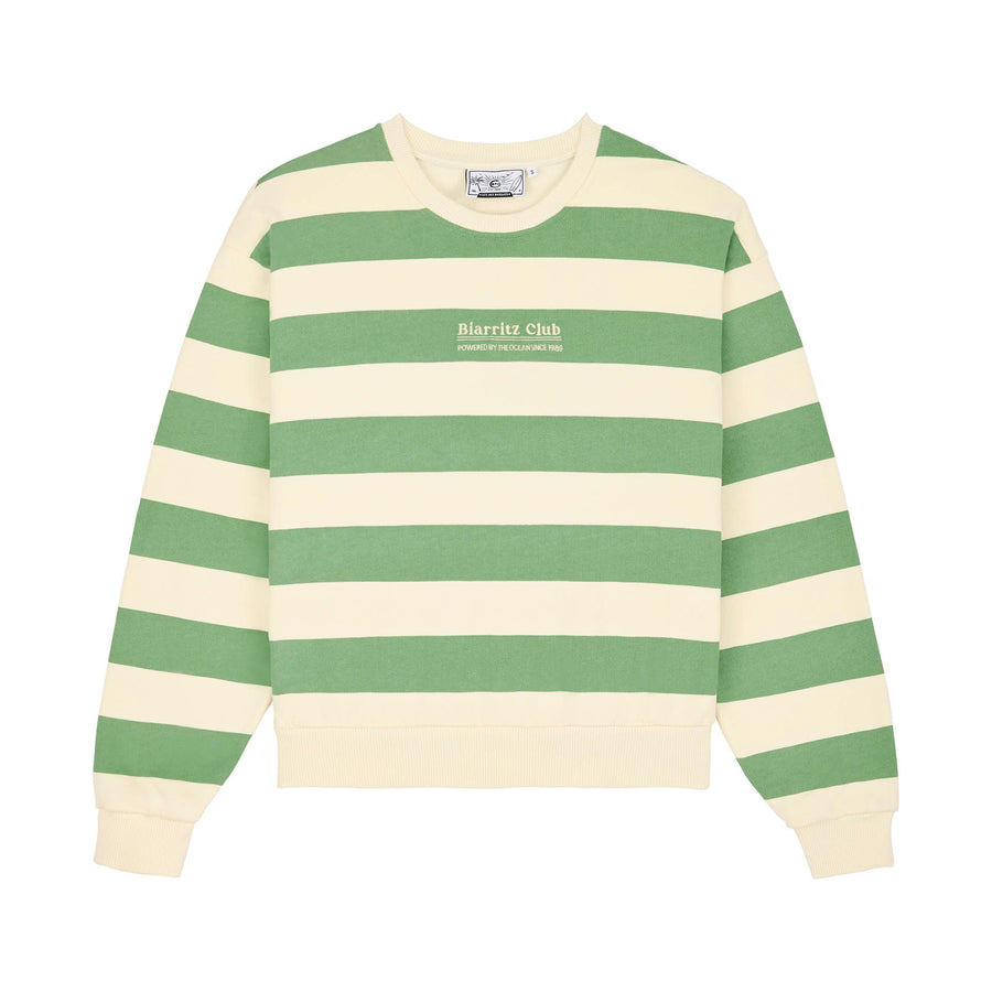 Sweatshirt Biarritz Club rayé Vert