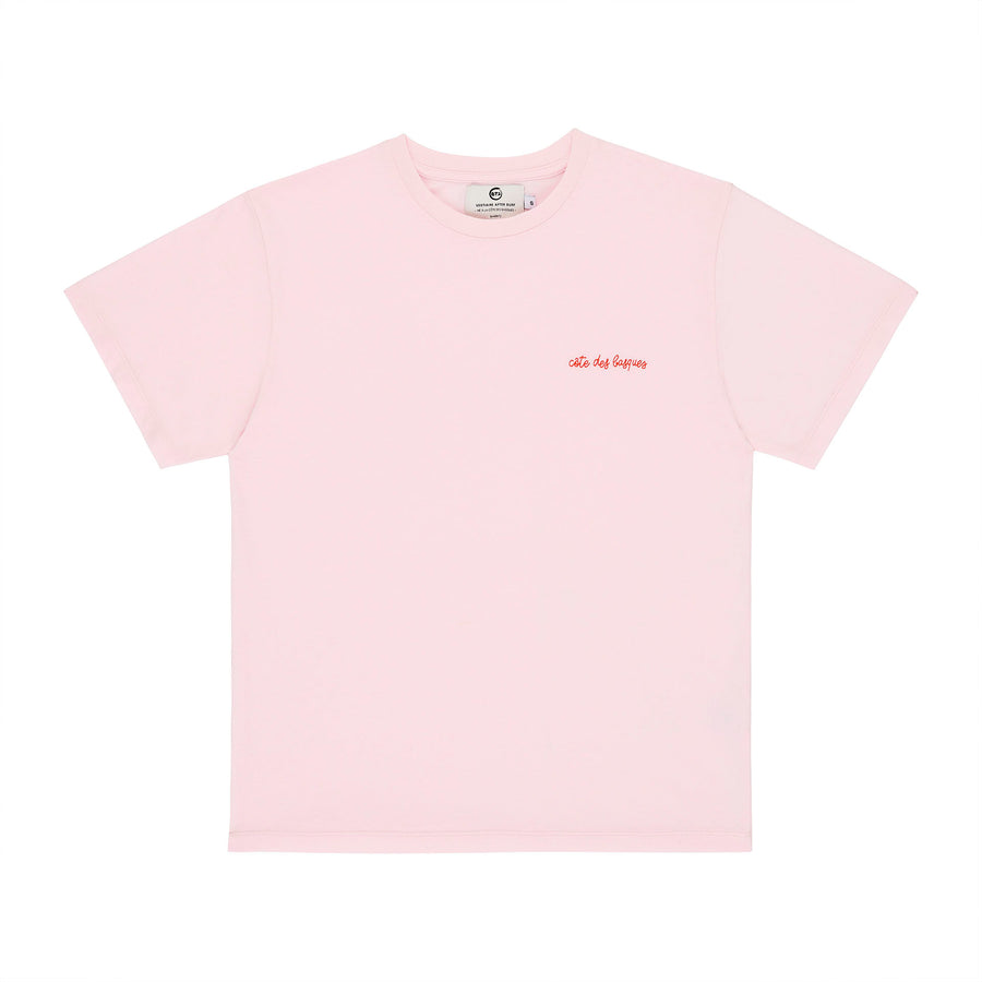 T-shirt côte des basques rose