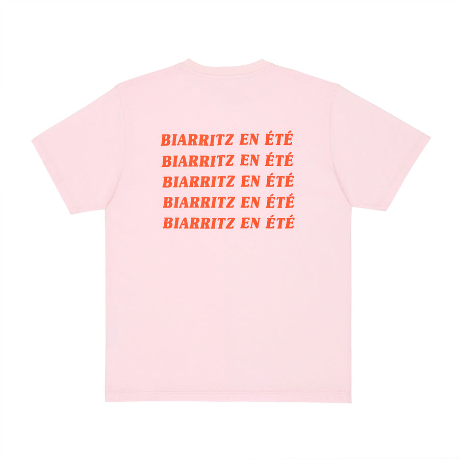T-shirt biarritz en été rose