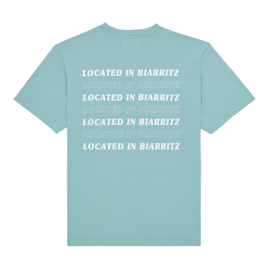 T-shirt Located in Biarritz bleu stone