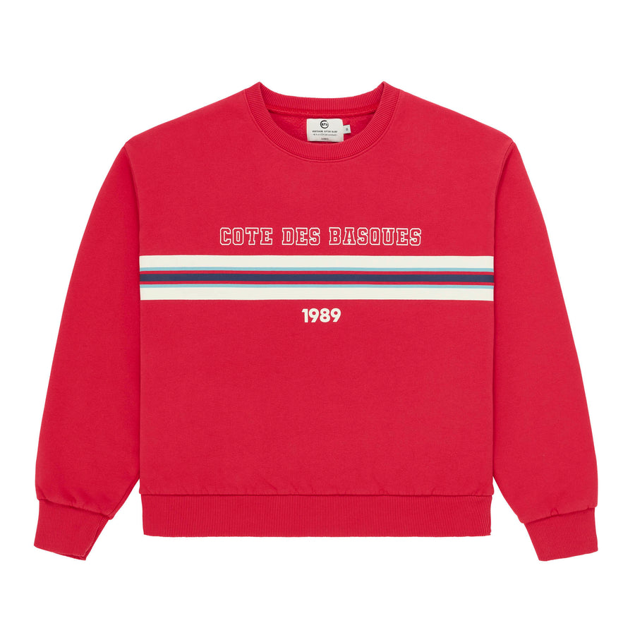 Sweatshirt côte des basques college rouge