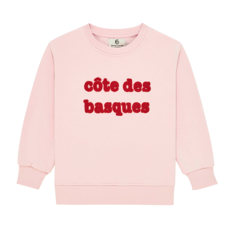 Sweatshirt côte des basques rose