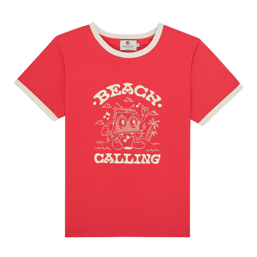 T-shirt Beach Calling rouge