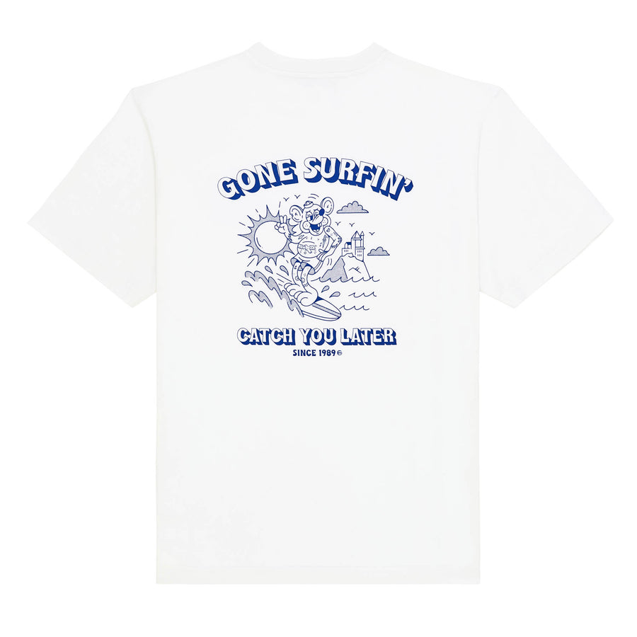 T-shirt Gone surfin' blanc