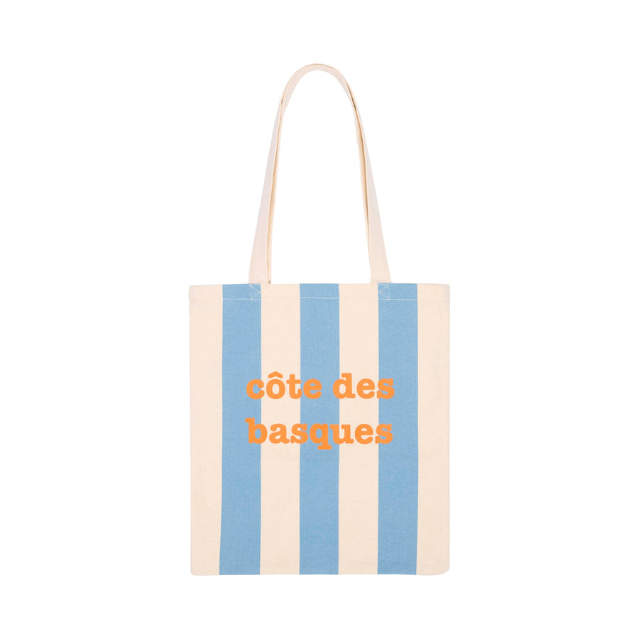 Totebag Côte des Basques rayé Bleu Ciel
