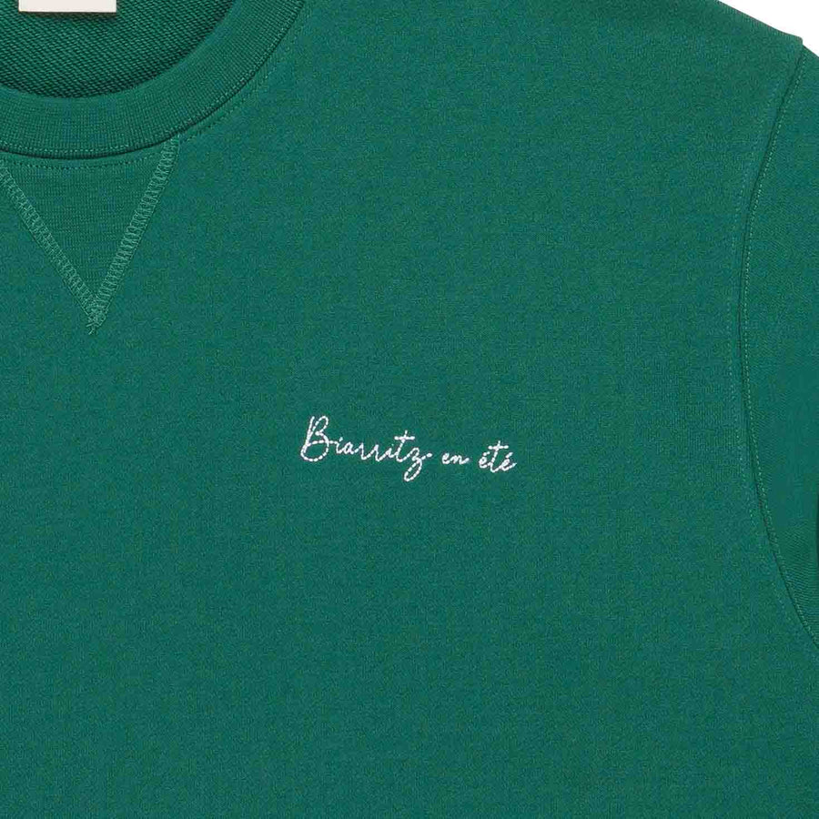 sweatshirt cote des basques vert broderie btz