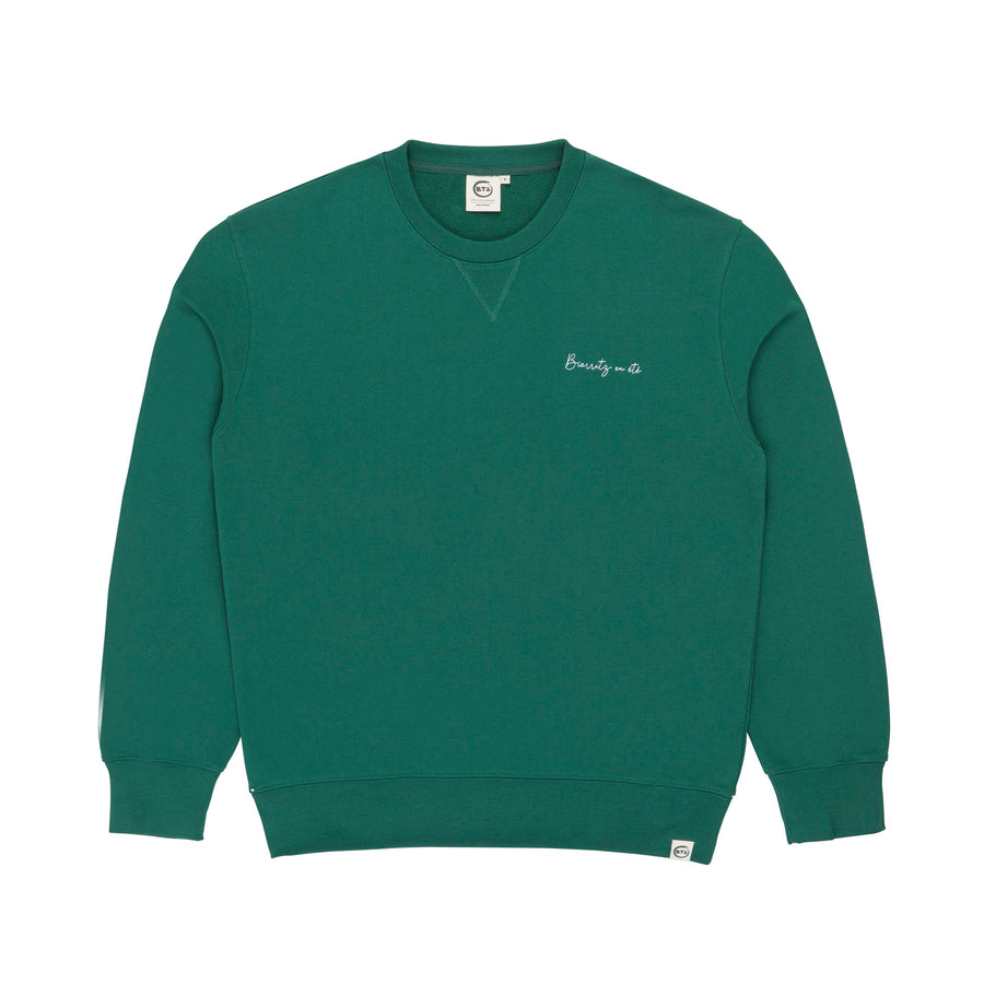 sweatshirt cote des basques vert broderie btz